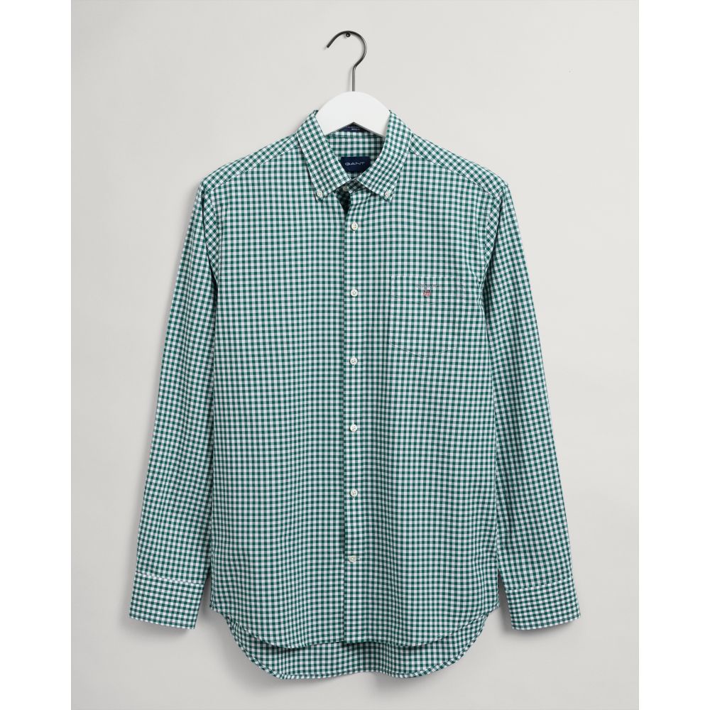 GANT Regular Fit Gingham Broadcloth Shirt Ivy Green - Size 4XL - Corcoran's
