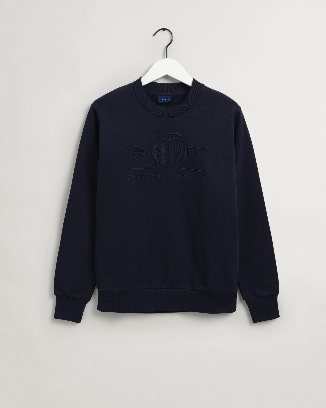 Gant Tonal Archive Shield C-Neck Sweatshirt - Navy - Corcoran's Menswear