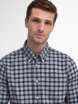 SALE - Barbour Lomond Tailored Fit Tartan Shirt-Blue Granite