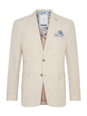 A Fish Named Fred Blazer Linen Stripe -Sand