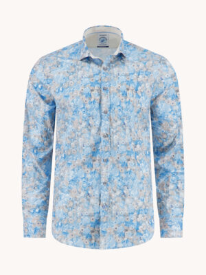 A Fish Named Fred Klimt Flower Shirt-Light Blue