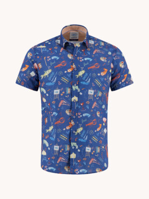 A Fish Name Fred Doodle Shirt - Navy