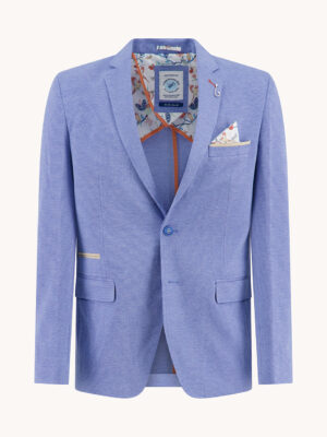 A Fish Name Fred Melange Pique Blazer-Light Blue