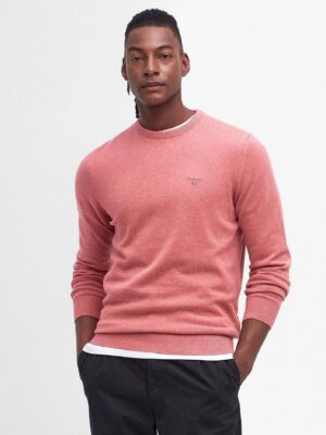 Barbour Pima Cotton Crew Neck Sweater- Pink Clay