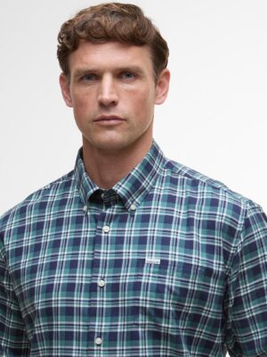 SALE - Barbour Turville Regular Fit Check Shirt-Mallard Green