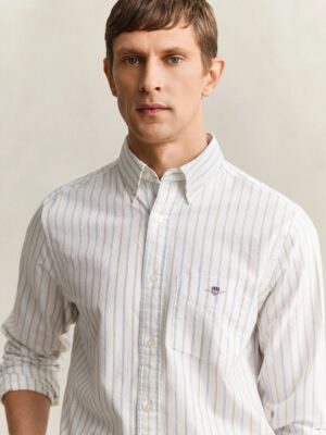 Gant Regular Fit Classic Oxford Stripe Shirt-White