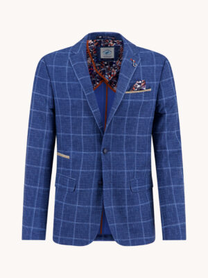 A Fish Named Fred Travel Check Blazer-Navy