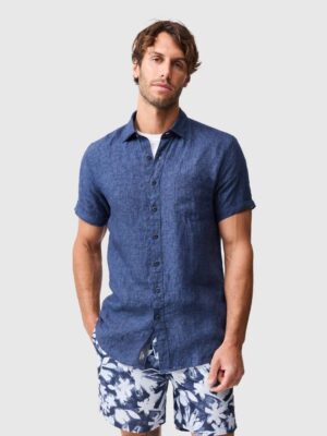 Rodd & Gunn Palm Beach Linen Shirt-Marine