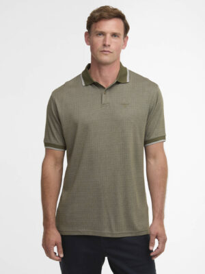 Barbour Western Textured Polo - Mid Olive