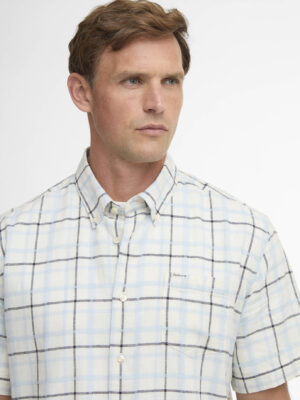 Barbour Glover S/S Regular Fit Linen Blend Shirt - Heritage Blue