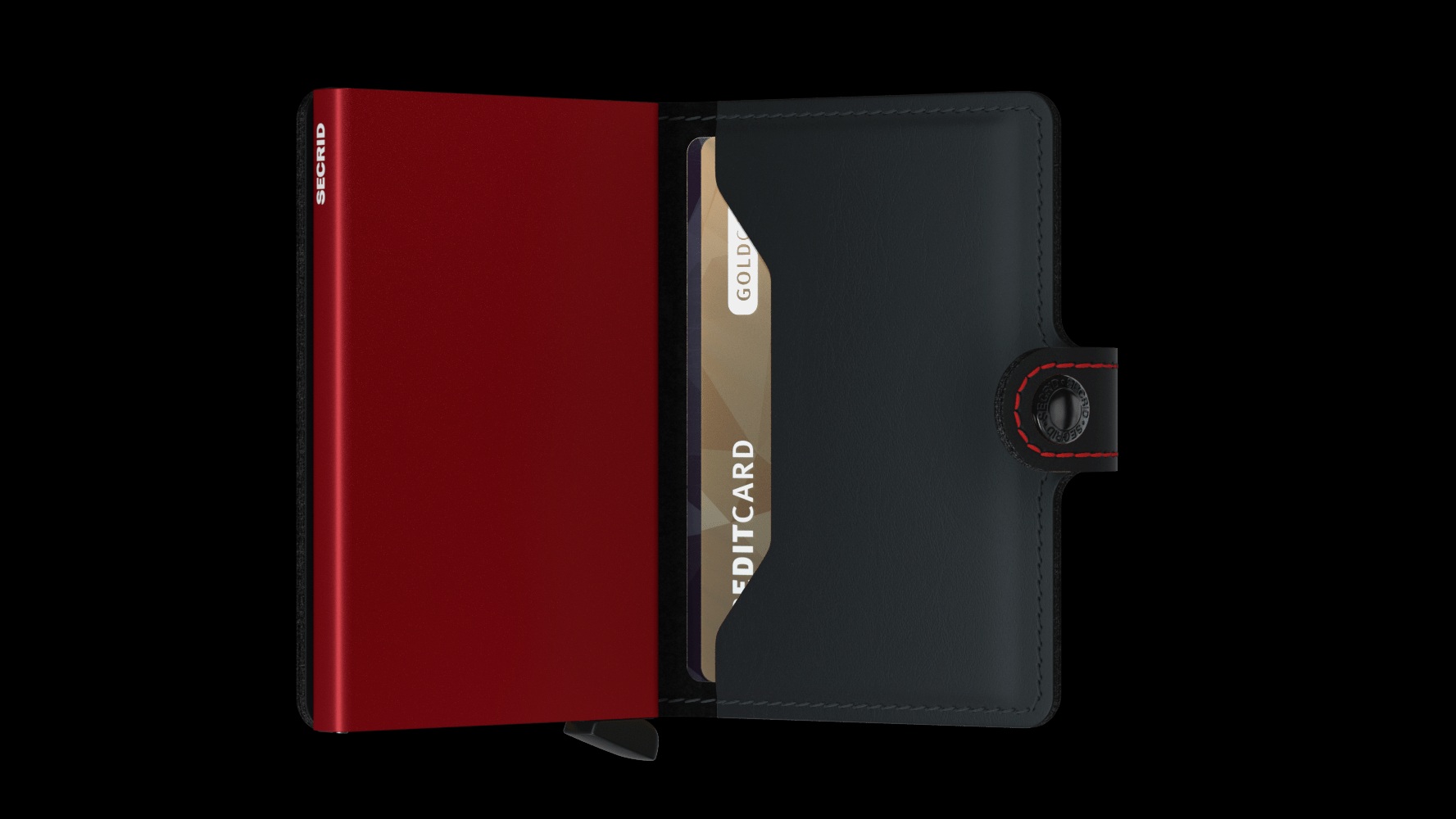 Secrid Miniwallet - Matte Black and Red - Image 2