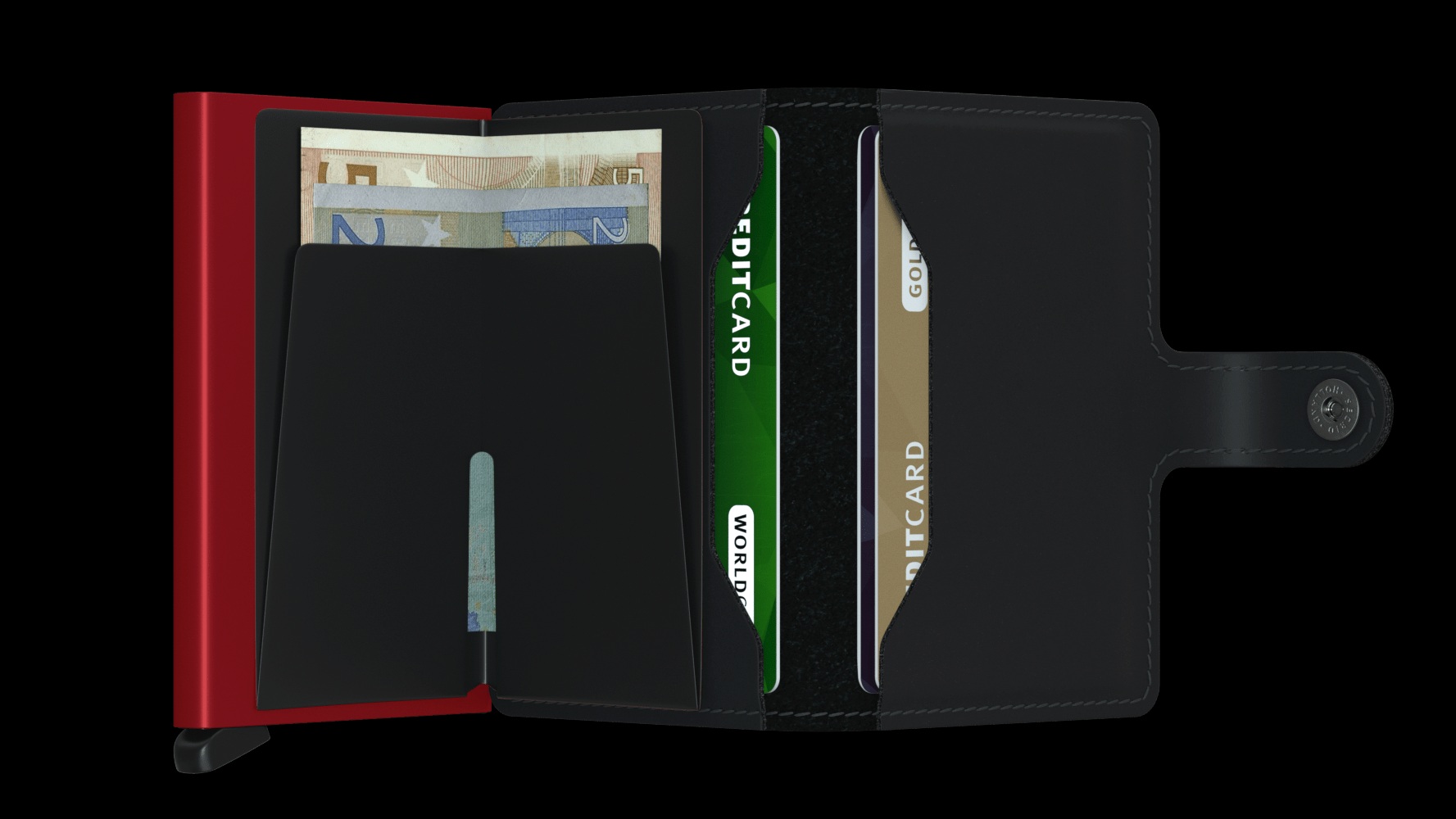 Secrid Miniwallet - Matte Black and Red - Image 4