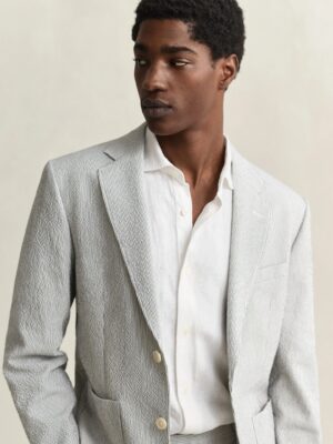 Gant Seersucker Jacket - Eggshell