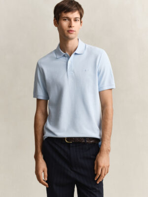 Gant Regular Fit Two Tone S/S Polo- Sky Blue