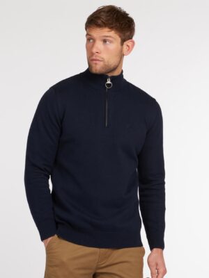 Barbour Cotton Half Zip Sweater- Navy